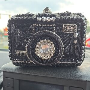 NWT Beaded Camera-Shaped Clutch